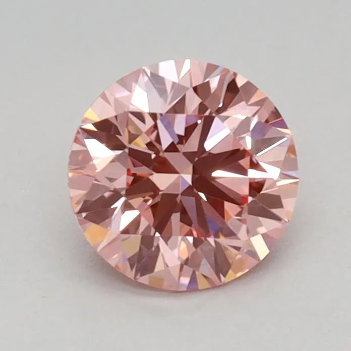 0.60ct Round Lab Grown Diamond (Colour Fancy Vivid Pink, Clarity VVS2, Cut ID, IGI Certified)