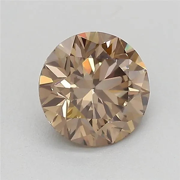 0.61ct Round Lab Grown Diamond (Colour Fancy Light Brown, Clarity VVS1, Cut ID, IGI Certified)