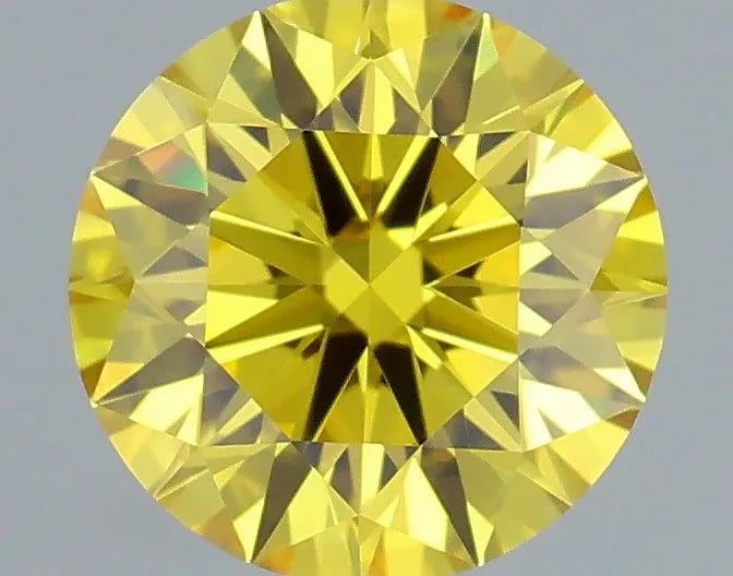 0.61ct Round Lab Grown Diamond (Colour Fancy Vivid Yellow, Clarity VVS1, Cut ID, IGI Certified)
