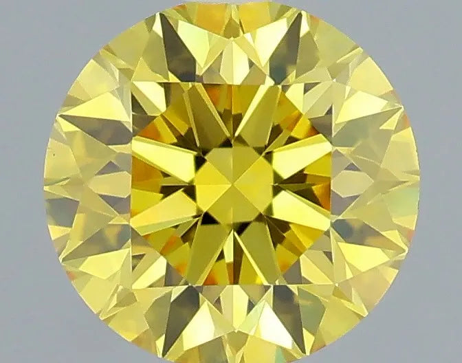 0.61ct Round Lab Grown Diamond (Colour Fancy Vivid Yellow, Clarity VVS2, Cut EX, IGI Certified)