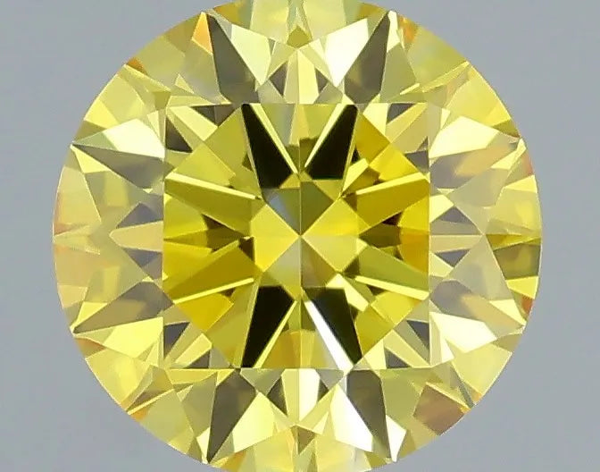 0.61ct Round Lab Grown Diamond (Colour Fancy Vivid Yellow, Clarity VVS2, Cut ID, IGI Certified)