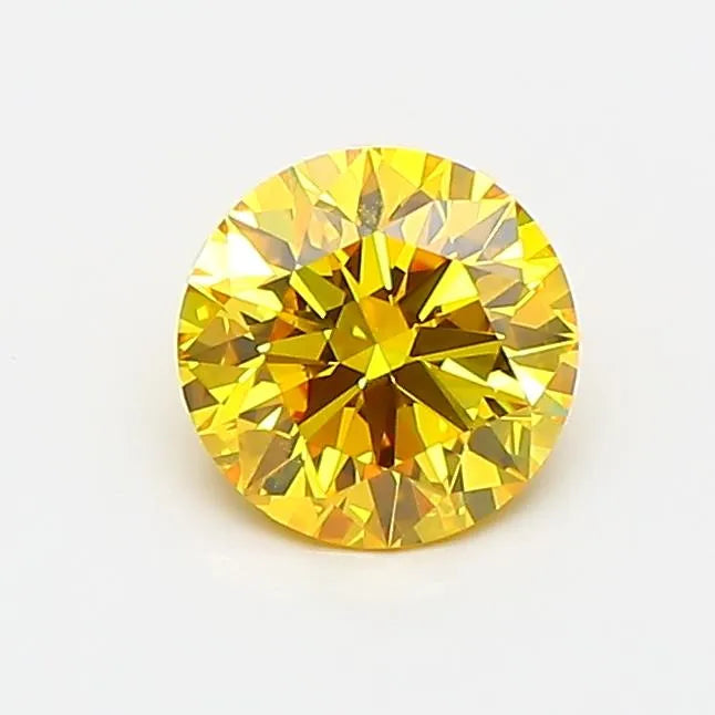 0.61ct Round Lab Grown Diamond (Colour Fancy Vivid Yellow, Clarity VVS2, Cut ID, IGI Certified)