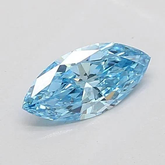 0.62ct Marquise Lab Grown Diamond (Colour Fancy Vivid Blue, Clarity VS1, IGI Certified)