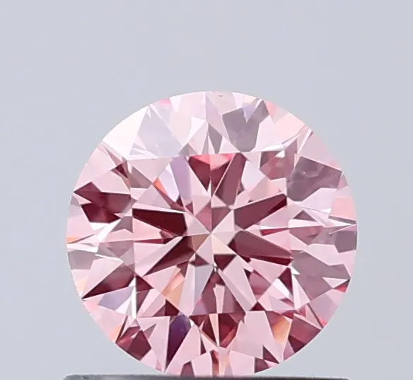 0.63ct Round Lab Grown Diamond (Colour Fancy Vivid Pink, Clarity VS1, Cut ID, IGI Certified)