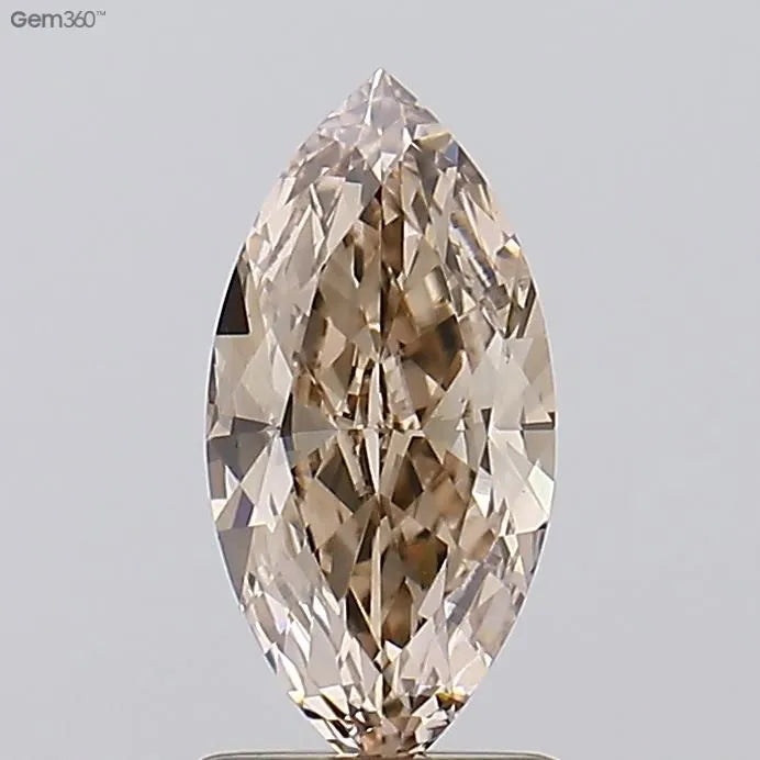 0.64ct Marquise Lab Grown Diamond (Colour Fancy Light Brown, Clarity VS1, Uncertified)