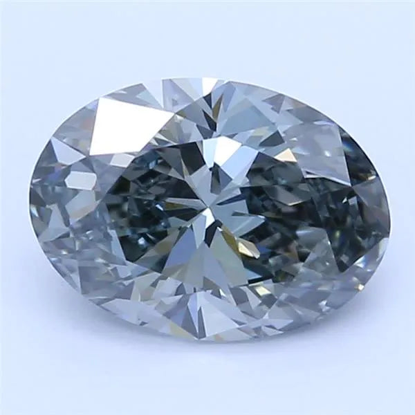 0.64ct Oval Lab Grown Diamond (Colour Fancy Green Blue, Clarity VVS2, IGI Certified)