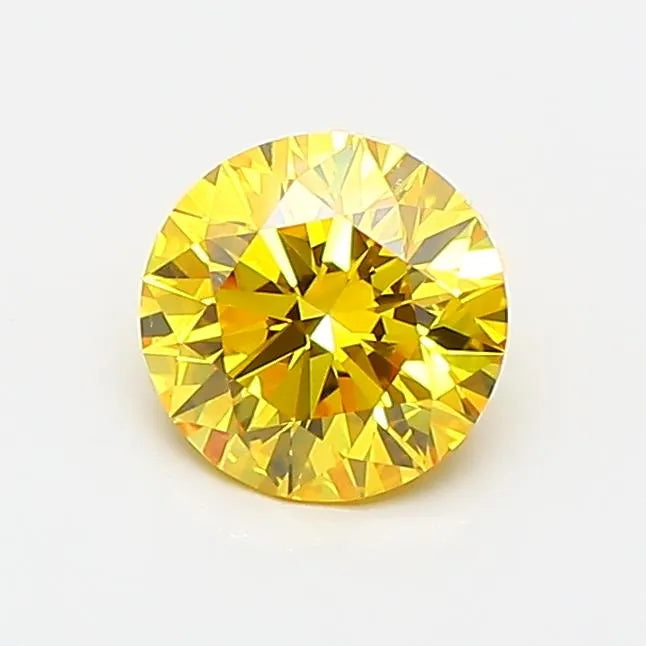 0.64ct Round Lab Grown Diamond (Colour Fancy Vivid Yellow, Clarity VS1, Cut ID, IGI Certified)