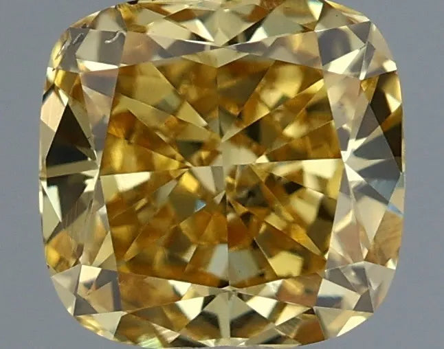 0.65ct Cushion brilliant Lab Grown Diamond (Colour Fancy Intense Yellow, Clarity VS2, IGI Certified)
