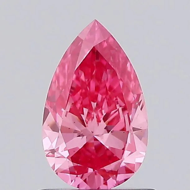 0.65ct Pear Lab Grown Diamond (Colour Fancy Vivid Pink, Clarity VS2, IGI Certified)