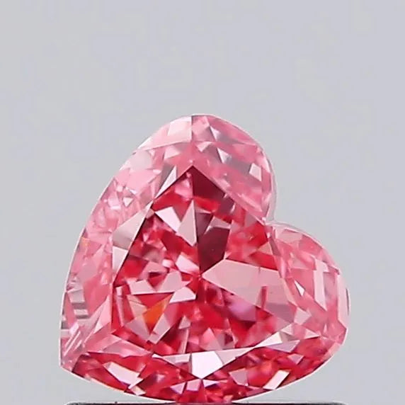 0.66ct Heart Lab Grown Diamond (Colour Fancy Vivid Pink, Clarity VVS2, IGI Certified)