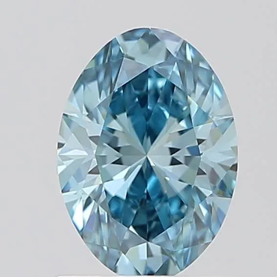 0.66ct Oval Lab Grown Diamond (Colour Fancy Vivid Blue, Clarity VS1, Uncertified)