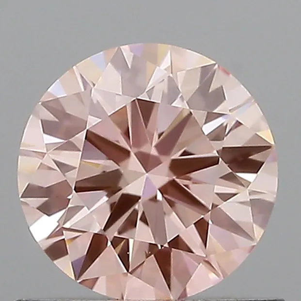 0.67ct Round Lab Grown Diamond (Colour Fancy Vivid Pink, Clarity VVS2, Cut ID, IGI Certified)