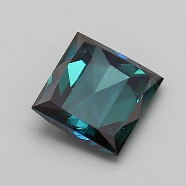 0.68ct Princess Lab Grown Diamond (Colour Fancy Vivid Green Blue, Clarity VS2, IGI Certified)