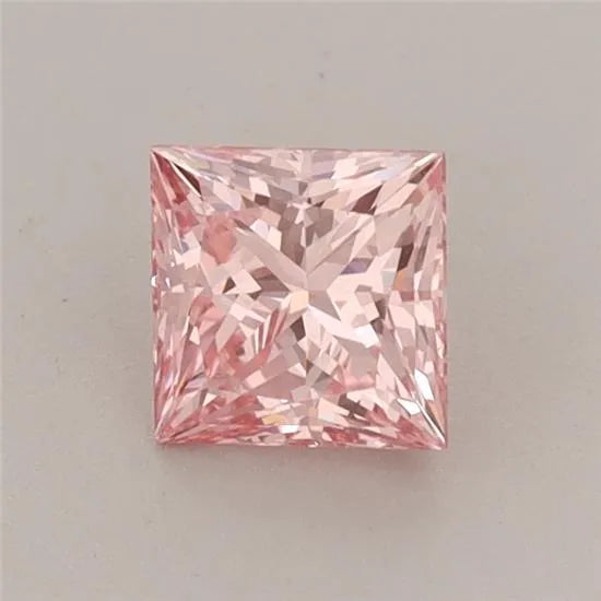 0.68ct Princess Lab Grown Diamond (Colour Fancy Vivid Pink, Clarity VVS2, IGI Certified)