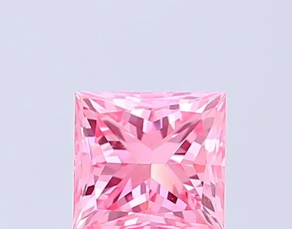 0.69ct Princess Lab Grown Diamond (Colour Fancy Vivid Pink, Clarity VS1, IGI Certified)