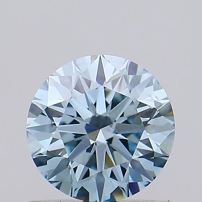 0.69ct Round Lab Grown Diamond (Colour Fancy Intense Greenish Blue, Clarity VS2, Cut EX, IGI Certified)