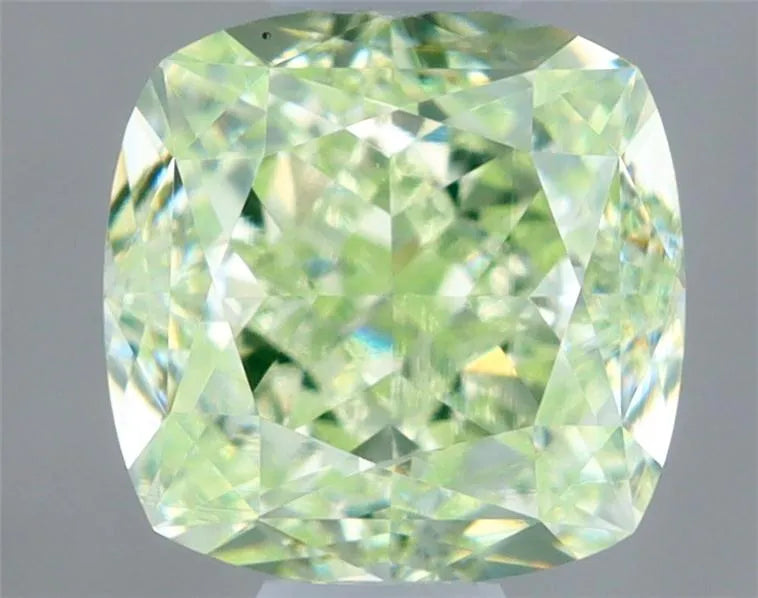 0.70ct Cushion brilliant Natural Diamond (Colour Fancy Light Green, Clarity VS2, GIA Certified)