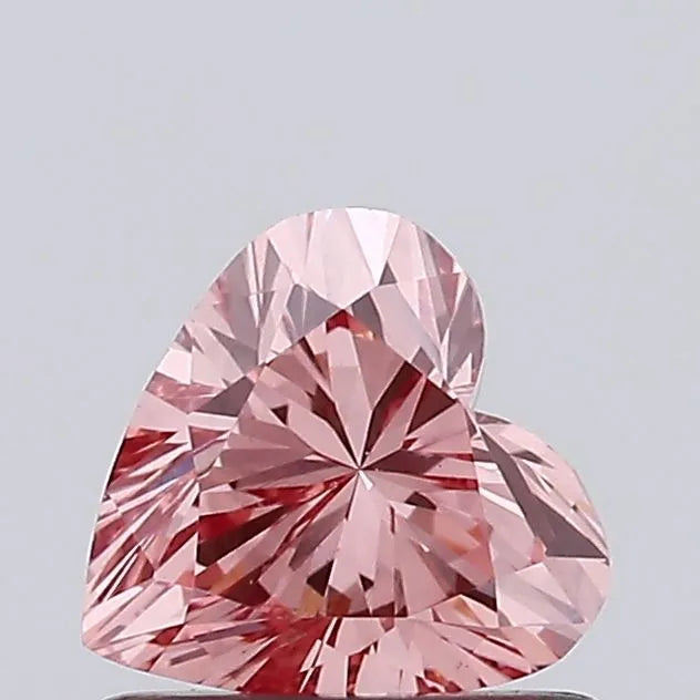 0.70ct Heart Lab Grown Diamond (Colour Fancy Vivid Pink, Clarity VS1, IGI Certified)