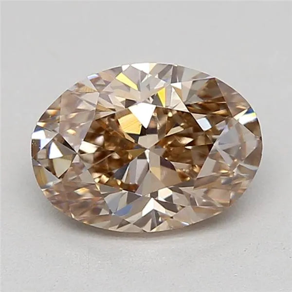 0.70ct Oval Lab Grown Diamond (Colour Fancy Light Brown, Clarity VS2, IGI Certified)