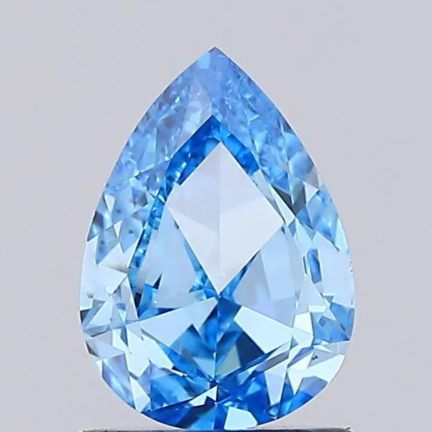 0.72ct Pear Lab Grown Diamond (Colour Fancy Vivid Blue, Clarity VS1, IGI Certified)