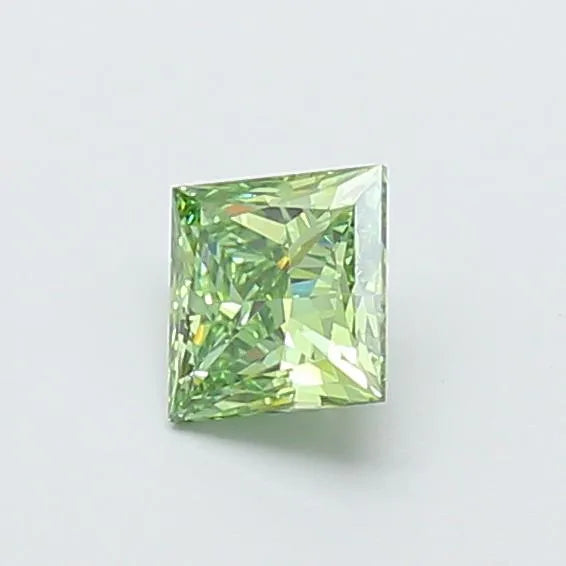 0.72ct Princess Lab Grown Diamond (Colour Fancy Vivid Green, Clarity VVS2, IGI Certified)