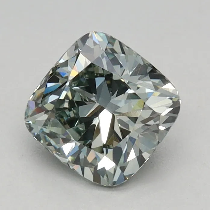 0.73ct Cushion modified Lab Grown Diamond (Colour Fancy Green, Clarity VVS2, IGI Certified)