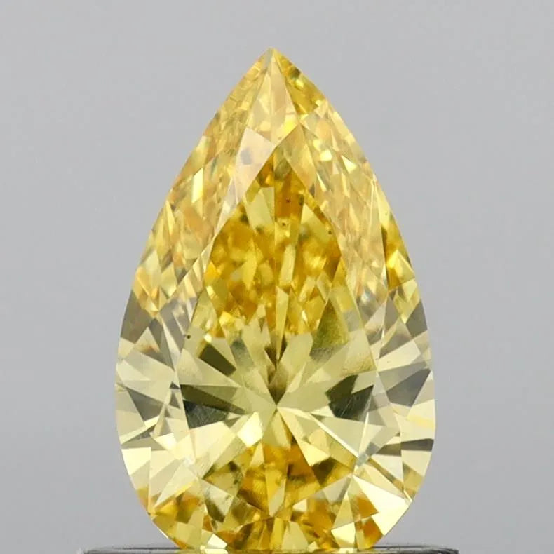 0.74ct Pear Lab Grown Diamond (Colour Fancy Vivid Yellow, Clarity VS2, IGI Certified)
