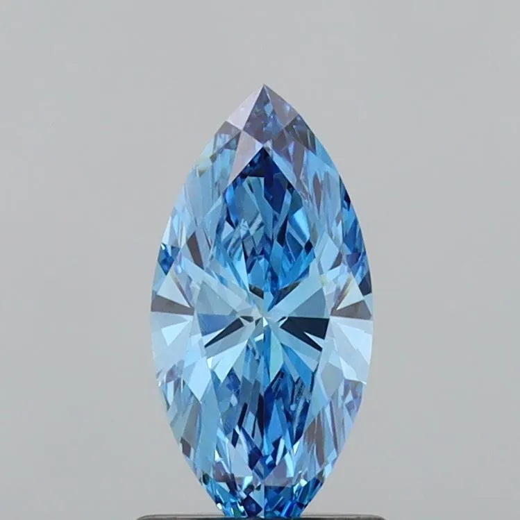 0.75ct Marquise Lab Grown Diamond (Colour Fancy Vivid Blue, Clarity VVS2, IGI Certified)