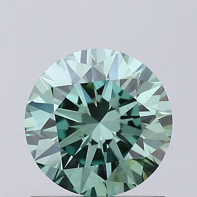 0.75ct Round Lab Grown Diamond (Colour Fancy Vivid Green, Clarity VVS2, Cut EX, IGI Certified)