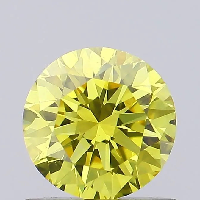 0.75ct Round Lab Grown Diamond (Colour Fancy Vivid Yellow, Clarity VS2, Cut EX, IGI Certified)