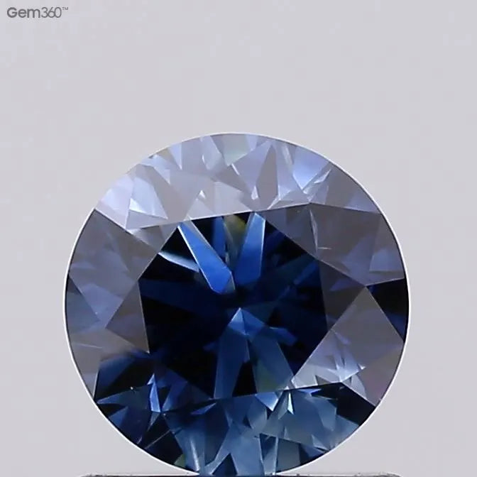 0.76ct Round Lab Grown Diamond (Colour Fancy Deep Blue, Clarity VS2, Cut EX, Uncertified)