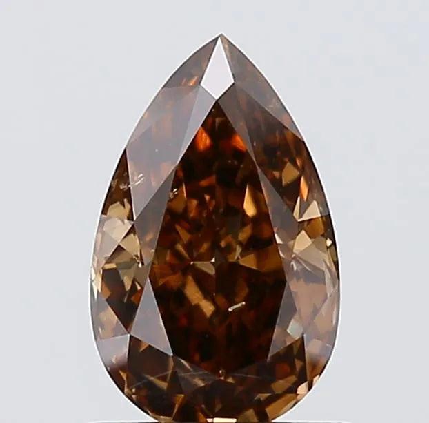 0.80ct Pear Natural Diamond (Colour Fancy Dark Orangey Brown, Clarity SI2, GIA Certified)