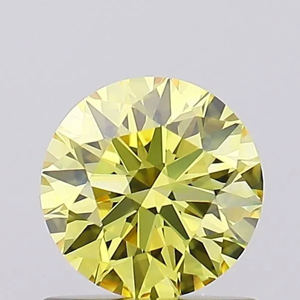 0.82ct Round Lab Grown Diamond (Colour Fancy Intense Yellow, Clarity VVS2, Cut ID, IGI Certified)