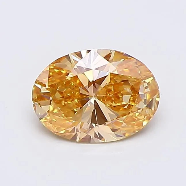 0.84ct Oval Lab Grown Diamond (Colour Fancy Intense Brownish Orange, Clarity VS1, IGI Certified)