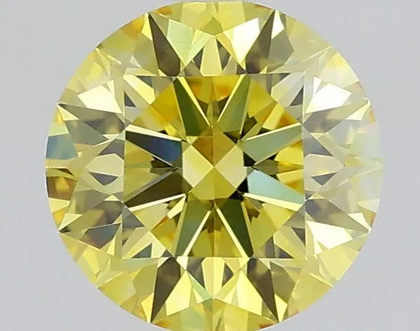 0.84ct Round Lab Grown Diamond (Colour Fancy Intense Yellow, Clarity VVS2, Cut EX, IGI Certified)