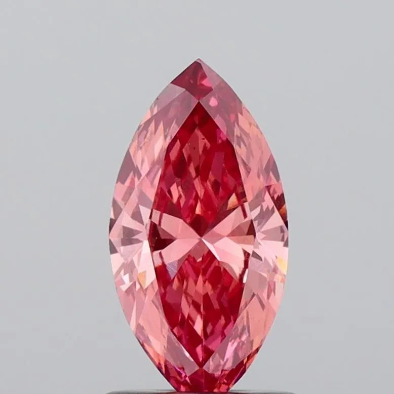0.85ct Marquise Lab Grown Diamond (Colour Fancy Vivid Brownish Pink, Clarity VS1, IGI Certified)