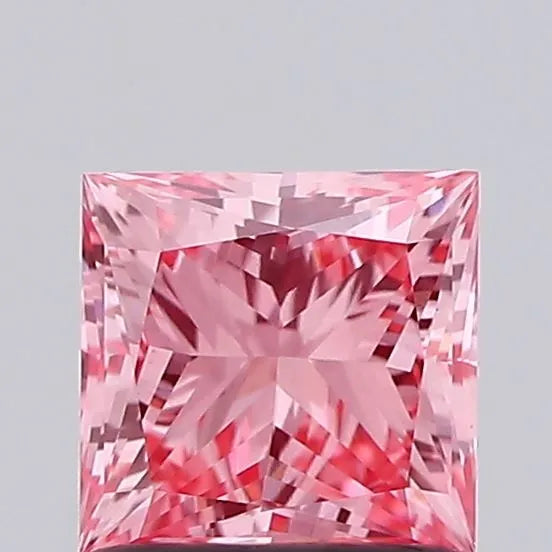 0.85ct Princess Lab Grown Diamond (Colour Fancy Vivid Pink, Clarity VVS2, IGI Certified)