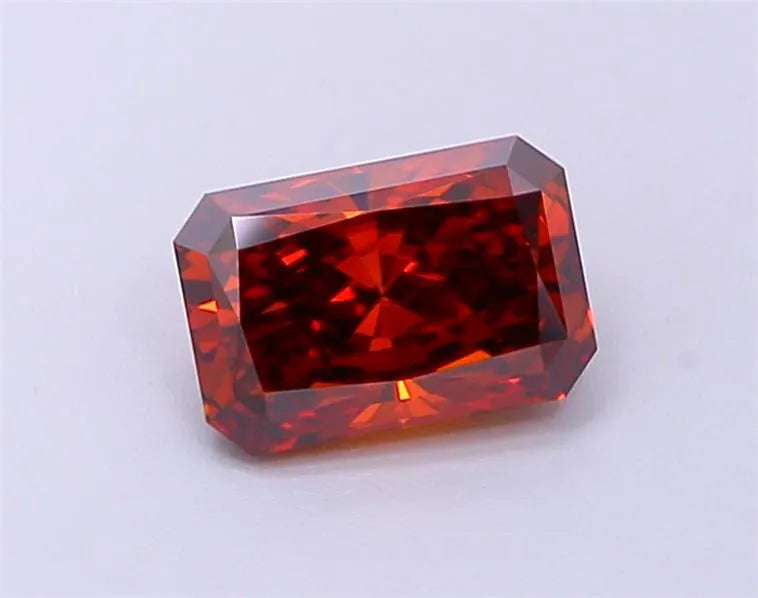 0.86ct Radiant Lab Grown Diamond (Colour Fancy Deep Orange, Clarity VVS2, IGI Certified)