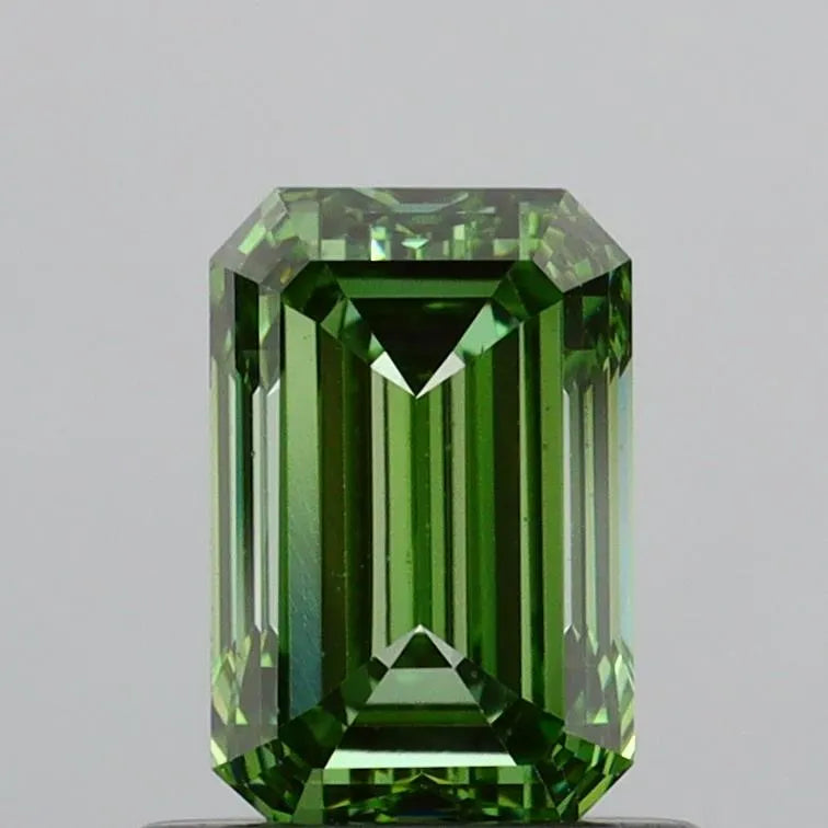 0.87ct Emerald Lab Grown Diamond (Colour Fancy Vivid Green, Clarity VVS2, IGI Certified)