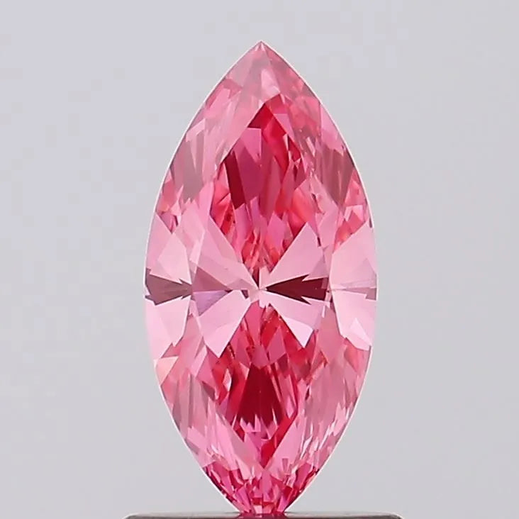 0.87ct Marquise Lab Grown Diamond (Colour Fancy Vivid Pink, Clarity VS1, IGI Certified)