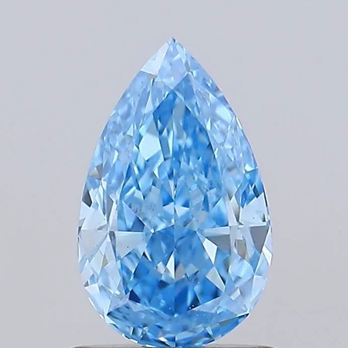 0.87ct Pear Lab Grown Diamond (Colour Fancy Vivid Blue, Clarity VS1, IGI Certified)