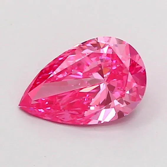 0.88ct Pear Lab Grown Diamond (Colour Fancy Vivid Pink, Clarity VS1, IGI Certified)