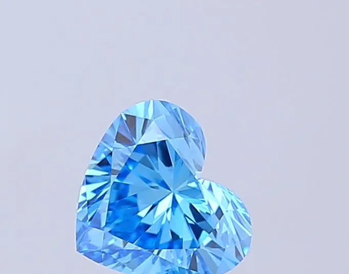 0.89ct Heart Lab Grown Diamond (Colour Fancy Vivid Blue, Clarity VVS2, IGI Certified)