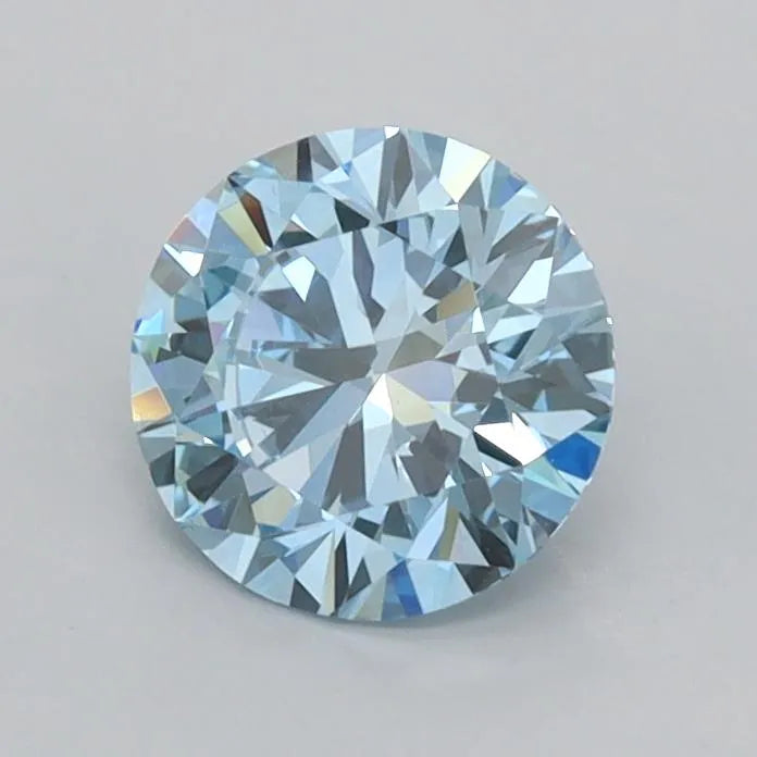0.89ct Round Lab Grown Diamond (Colour Fancy Vivid Blue, Clarity VS1, Cut ID, IGI Certified)