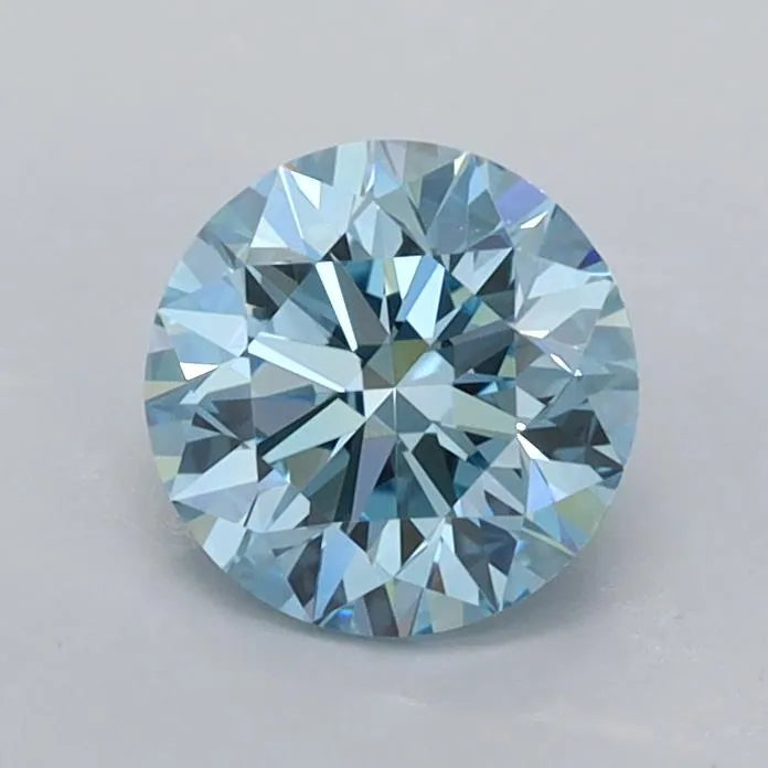 0.89ct Round Lab Grown Diamond (Colour Fancy Vivid Blue, Clarity VVS1, Cut EX, IGI Certified)