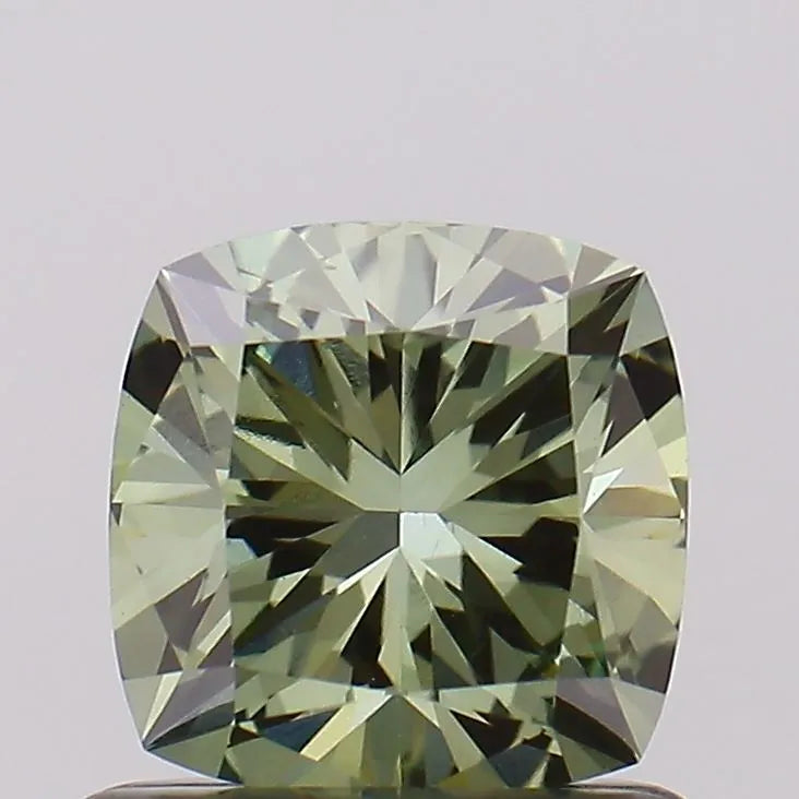 0.90ct Cushion brilliant Lab Grown Diamond (Colour Fancy Vivid Green, Clarity VS1, Uncertified)