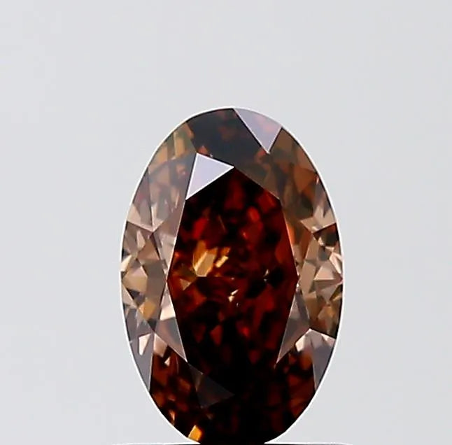 0.90ct Oval Natural Diamond (Colour Fancy Dark Orangey Brown, Clarity VVS2, GIA Certified)