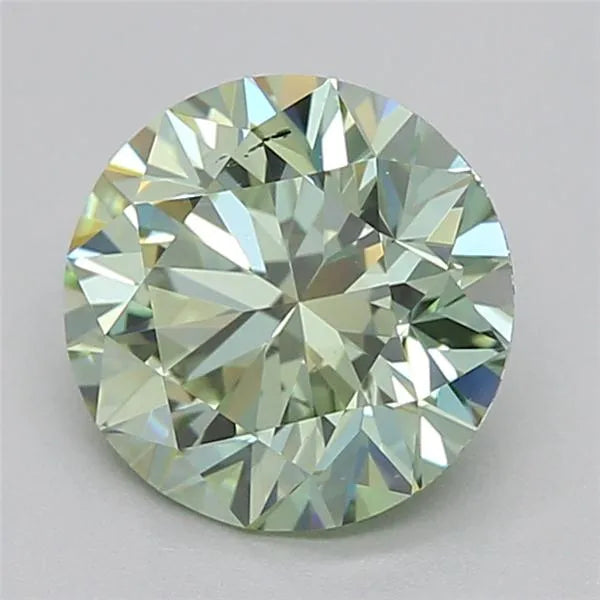 0.90ct Round Lab Grown Diamond (Colour Fancy Intense Green, Clarity SI1, Cut EX, IGI Certified)