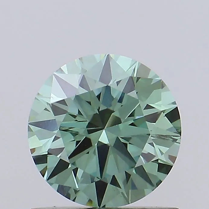 0.90ct Round Lab Grown Diamond (Colour Fancy Vivid Green, Clarity SI2, Cut EX, IGI Certified)