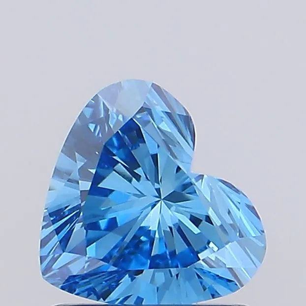 0.91ct Heart Lab Grown Diamond (Colour Fancy Vivid Blue, Clarity VVS2, IGI Certified)